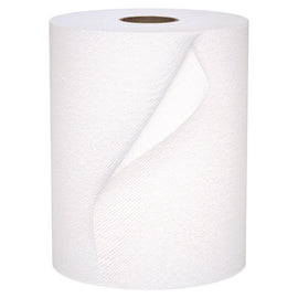 Universal 100% Recycled Fiber Hard Roll Paper Towels, 1-ply, 8" X 800 Ft, White, 6 Rolls/carton