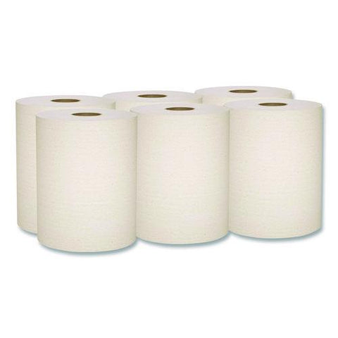 Essential 100% Recycled Fiber Hard Roll Towel, 1-ply, 8" X 800', 1.5" Core, Brown, 6 Rolls/carton