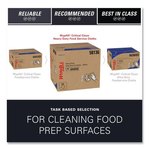 Heavy-duty Foodservice Cloths, 1-ply, 12.5 X 15, White, 300 Sheets/box