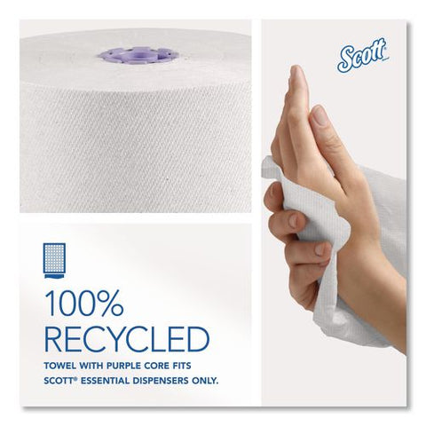100% Recycled Hard Roll Paper Towels, 1-ply, 8" X 700 Ft, White, 6/carton