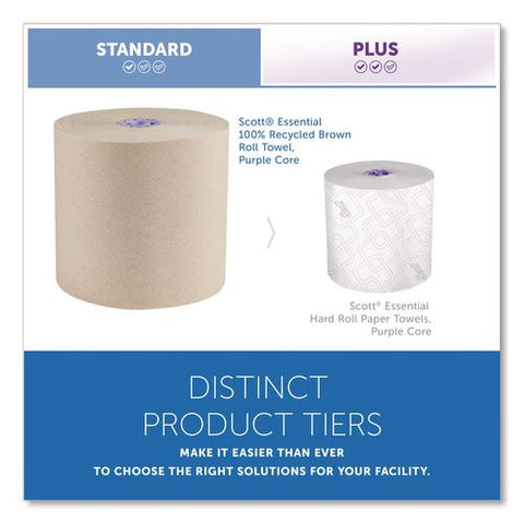 100% Recycled Hard Roll Paper Towels, 1-ply, 8" X 900 Ft, Brown, 6/carton