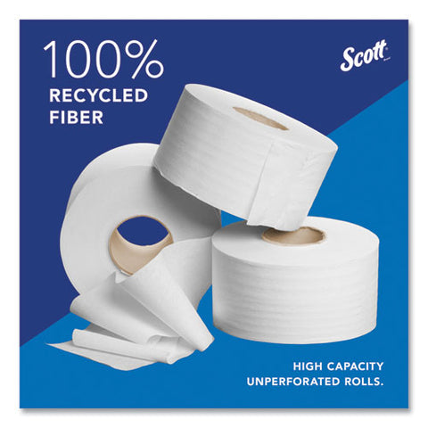 Essential 100% Recycled Fiber Jrt Bathroom Tissue For Business, Septic Safe, 2-ply, White, 3.55" X 1,000 Ft, 12 Rolls/carton