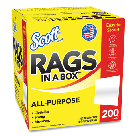 Rags In A Box, Pop-up Box, 12 X 9, White, 200/box