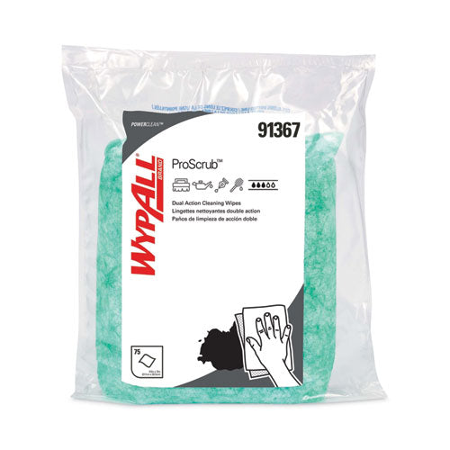 Power Clean Proscrub Pre-saturated Wipes, 12 X 9.5, Citrus Scent, Green, 75/pack