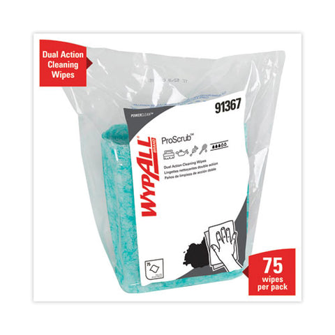 Power Clean Proscrub Pre-saturated Wipes, 12 X 9.5, Citrus Scent, Green, 75/pack