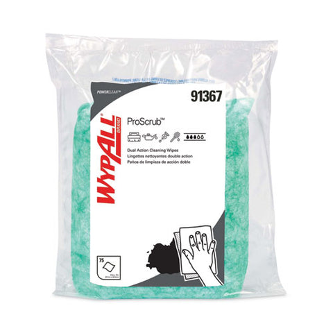 Power Clean Proscrub Pre-saturated Wipes, 12 X 9.5, Citrus Scent, Green, 75/pack