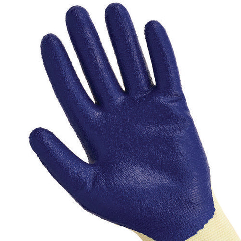 G60 Nitrile Coated Cut Resistant Gloves, Large (size 9), Blue/yellow, 12 Pairs/pack