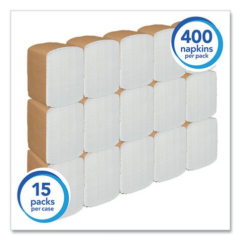 Full-fold Dispenser Napkins, 1-ply, 12 X 17, White, 400/pack, 15 Packs/carton