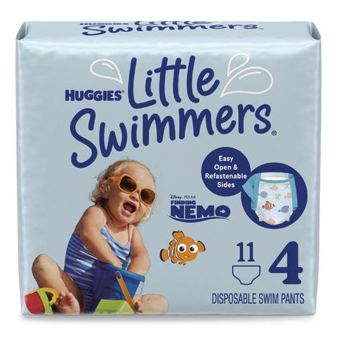 Little Swimmers, Size 4, Baby Weight 24 Lbs To 34 Lbs, Blue, 11/pack, 8 Packs/carton