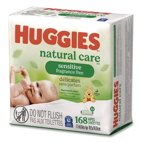 Natural Care Sensitive Baby Wipes, 1-ply, 6.6 X, 7.7, Unscented, Disney Design, 56 Wipes/ez Pull Pouch, 3 Pouches/pack
