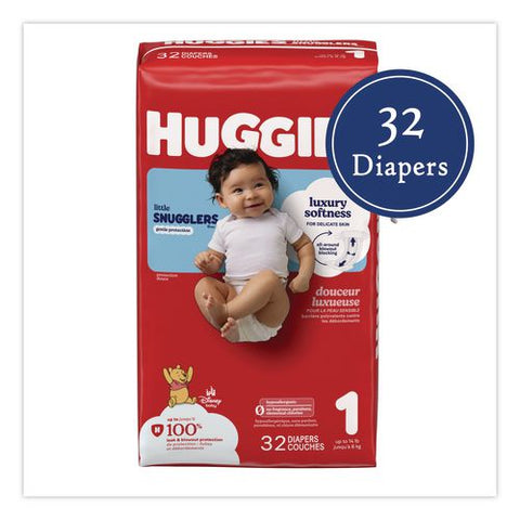 Little Snugglers Baby Diapers, Size 1, 8 Lbs To 14 Lbs, Disney Design, 32/pack