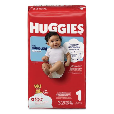 Little Snugglers Baby Diapers, Size 1, 8 Lbs To 14 Lbs, Disney Design, 32/pack