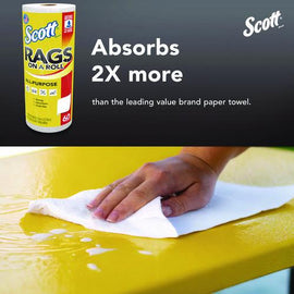 Rags On A Roll, 1-ply, 9.4 X 11, White, 60/roll, 12 Rolls/carton