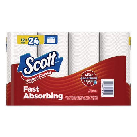 Choose-a-sheet Kitchen Roll Paper Towels, Double-roll, 1-ply, 6.5 X 11, White, 102 Sheets/roll, 12 Rolls/pack