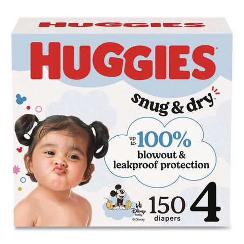 Snug And Dry Diapers, Size 4, 22 Lbs To 37 Lbs, 148/carton