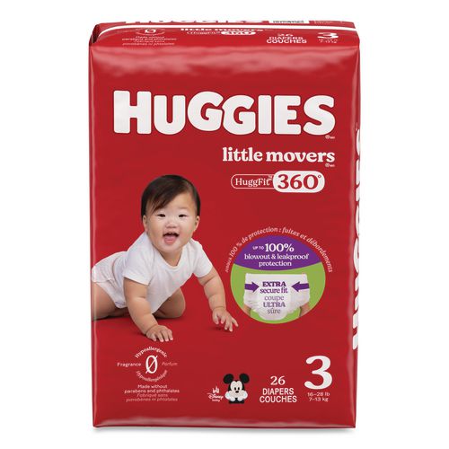 Little Movers Huggfit 360 Degree, Size 3, 16 Lbs To 28 Lbs, Disney Design, 26/pack