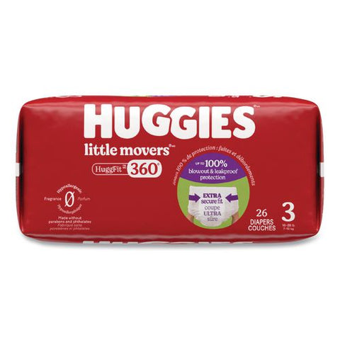 Little Movers Huggfit 360 Degree, Size 3, 16 Lbs To 28 Lbs, Disney Design, 26 Diapers/pack, 4 Packs/carton