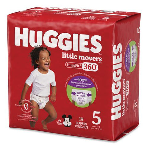 Little Movers Huggfit 360 Degree, Size 5, Over 27 Lbs, Disney Design, 19/pack