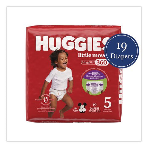 Little Movers Huggfit 360 Degree, Size 5, Over 27 Lbs, Disney Design, 19/pack