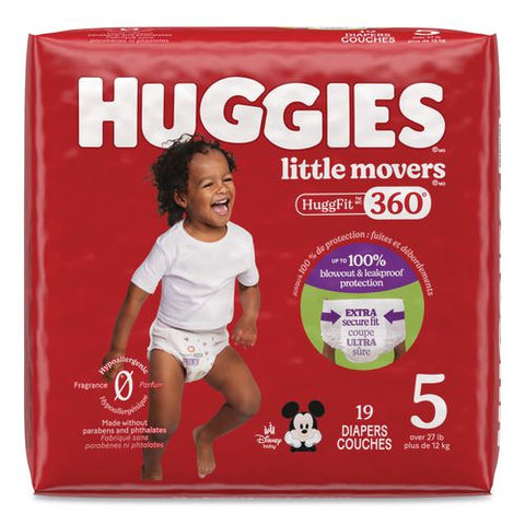Little Movers Huggfit 360 Degree, Size 5, Over 27 Lbs, Disney Design, 19/pack