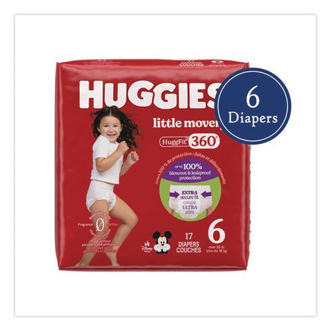 Little Movers Huggfit 360 Degree, Size 6, Over 35 Lbs, Disney Design, 17/pack