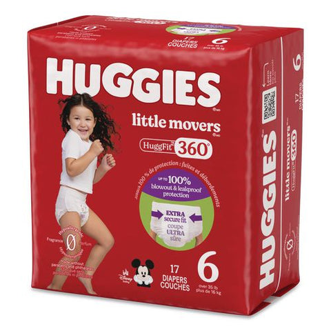 Little Movers Huggfit 360 Degree, Size 6, Over 35 Lbs, Disney Design, 17/pack