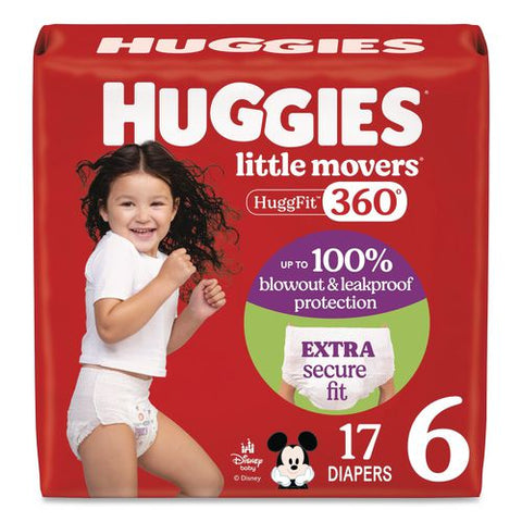 Little Movers Huggfit 360 Degree, Size 6, Over 35 Lbs, Disney Design, 17/pack