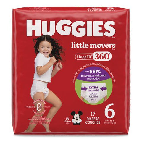 Little Movers Huggfit 360 Degree, Size 6, Over 35 Lbs, Disney Design, 17/pack
