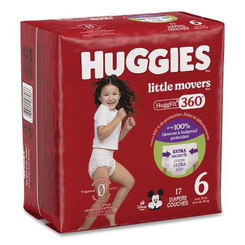 Little Movers Huggfit 360 Degree, Size 6, Over 35 Lbs, Disney Design, 17 Diapers/pack, 4 Packs/carton