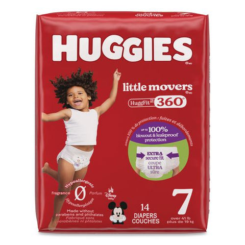 Little Movers Huggfit 360 Degree, Size 7, Over 41 Lbs, Disney Design, 14/pack
