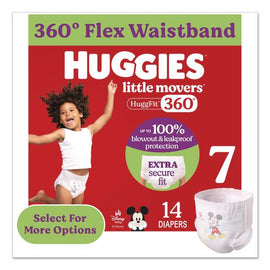 Little Movers Huggfit 360 Degree, Size 7, Over 41 Lbs, Disney Design, 14/pack