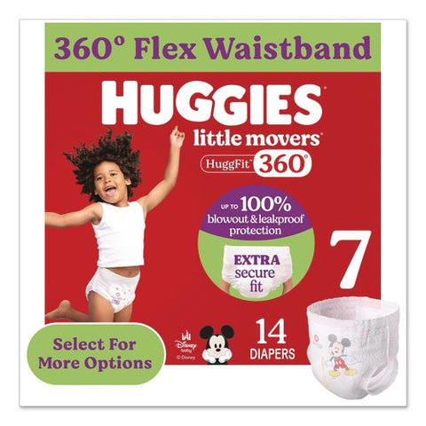 Little Movers Huggfit 360 Degree, Size 7, Over 41 Lbs, Disney Design, 14/pack