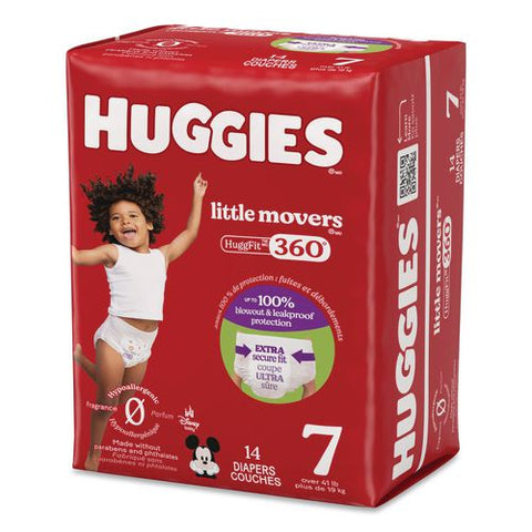 Little Movers Huggfit 360 Degree, Size 7, Over 41 Lbs, Disney Design, 14/pack