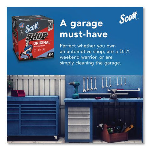 Shop Towels Original, 1-ply, 9 X 12, Unscented, Blue, 200/box