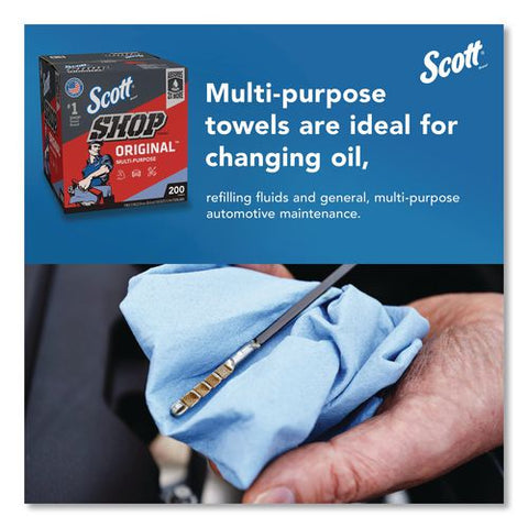 Shop Towels Original, 1-ply, 9 X 12, Unscented, Blue, 200/box