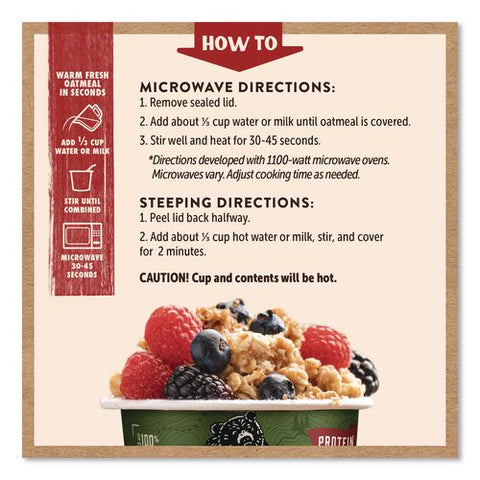 Maple Brown Sugar Oatmeal Power Cup, 2.12 Oz Cup, 12/carton