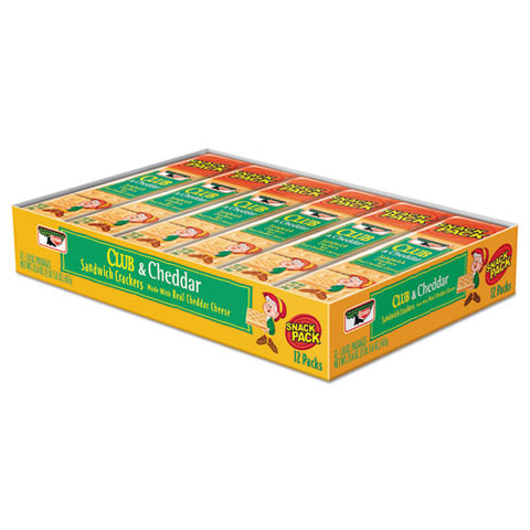 Sandwich Cracker, Club And Cheddar, 8 Cracker Snack Pack, 12/box