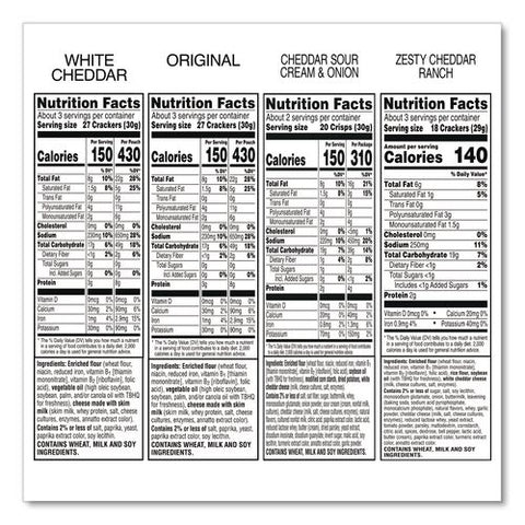 Baked Snack Crackers Flavor Variety Pack, Assorted Sizes And Flavors, 36 Bags/carton
