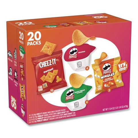 Cheez-it And Pringles Grab N' Go Snack Mix, Assorted Sizes And Flavors, 20/box