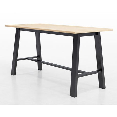 Midtown Bistro Dining Table With Four Navy Kool Barstools, 36 X 72 X 41, Kensington Maple