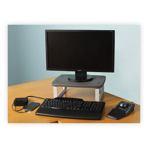 Smartfit Monitor Stand Plus, 16.2" X 2.2" X 3" To 6", Black, Supports 80 Lbs