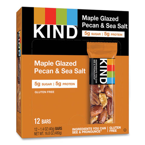 Nuts And Spices Bar, Maple Glazed Pecan And Sea Salt, 1.4 Oz Bar, 12/box