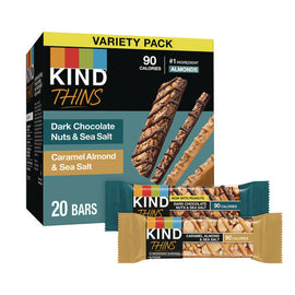 Thins Bar Variety Pack, Caramel Almond & Sea Salt; Dark Chocolate Nuts & Sea Salt, 0.74 Oz, 20/box