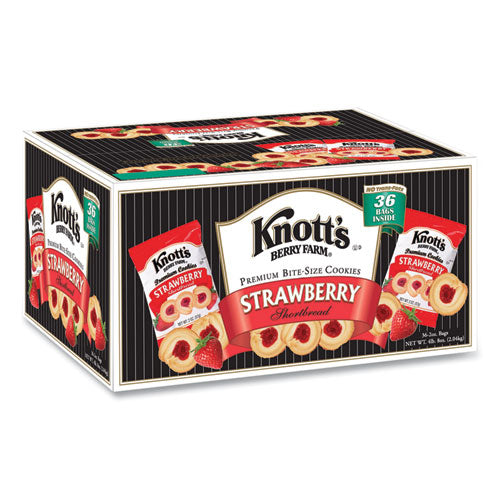 Premium Berry Jam Shortbread Cookies, Strawberry, 2 Oz, 36/carton