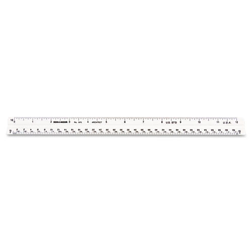 Triangular Scale, Plastic, 12" Long, Architectural, White