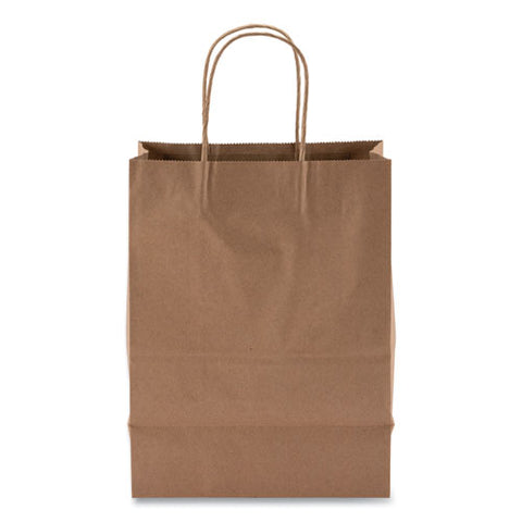 Kraft Paper Bags, Natural Kraft Flat Handles, 8" X 5" X 11", Natural, 250/carton