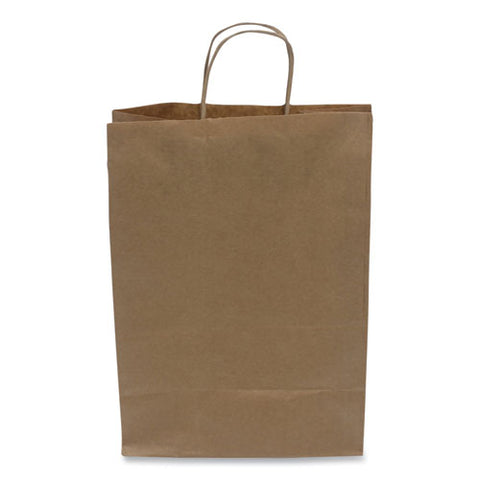 Kraft Paper Bags, Natural Kraft Flat Handles, 10" X 6" X 13", Natural, 250/carton