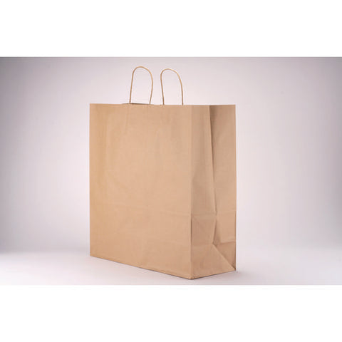 Kraft Paper Bags, Natural Twisted-paper Handles, 18" X 7" X 18.5", Brown Kraft, 200/bundle