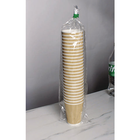 Ripple Hot Cups, 12 Oz, Kraft/white, 500/carton