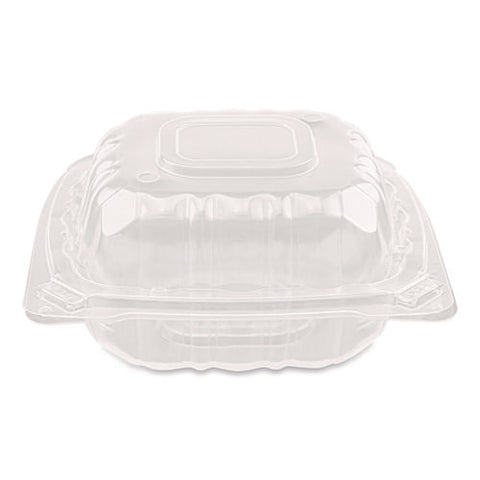 Polypropylene Plastic Hinged Container, 6 X 6 X 3.3, Clear, Plastic, 50/pack, 6 Packs/carton